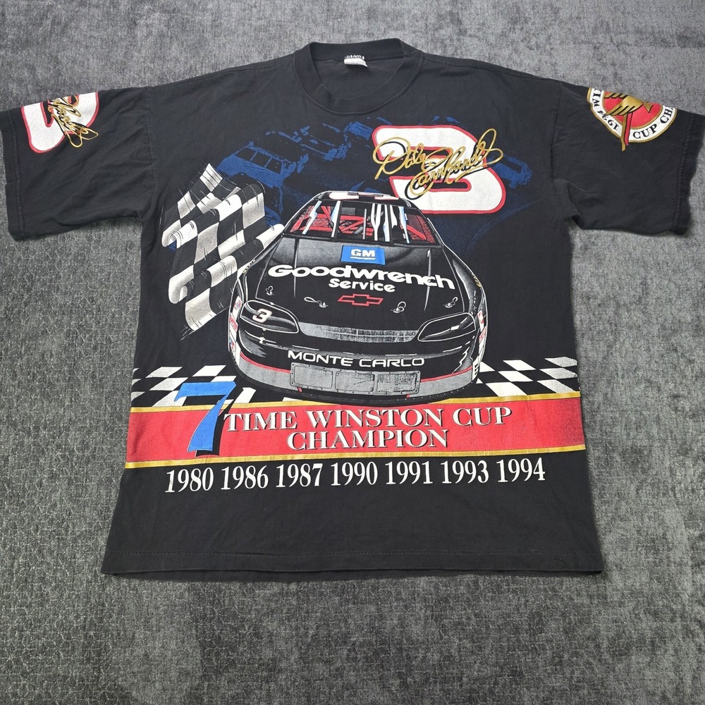 1994 EUC NASCAR Dale Earnhardt 7 TIME Winston Cup Champion All‎ Over T-Shirt L